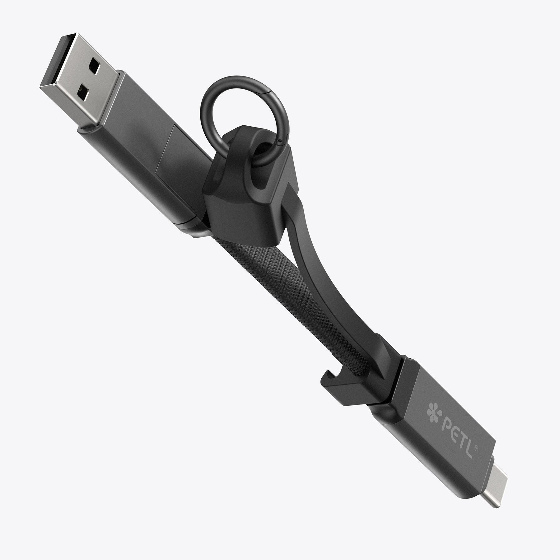 PETL 2 - in - 1 Keychain Cable. USB - C to USB - C & USB - A - goPETL