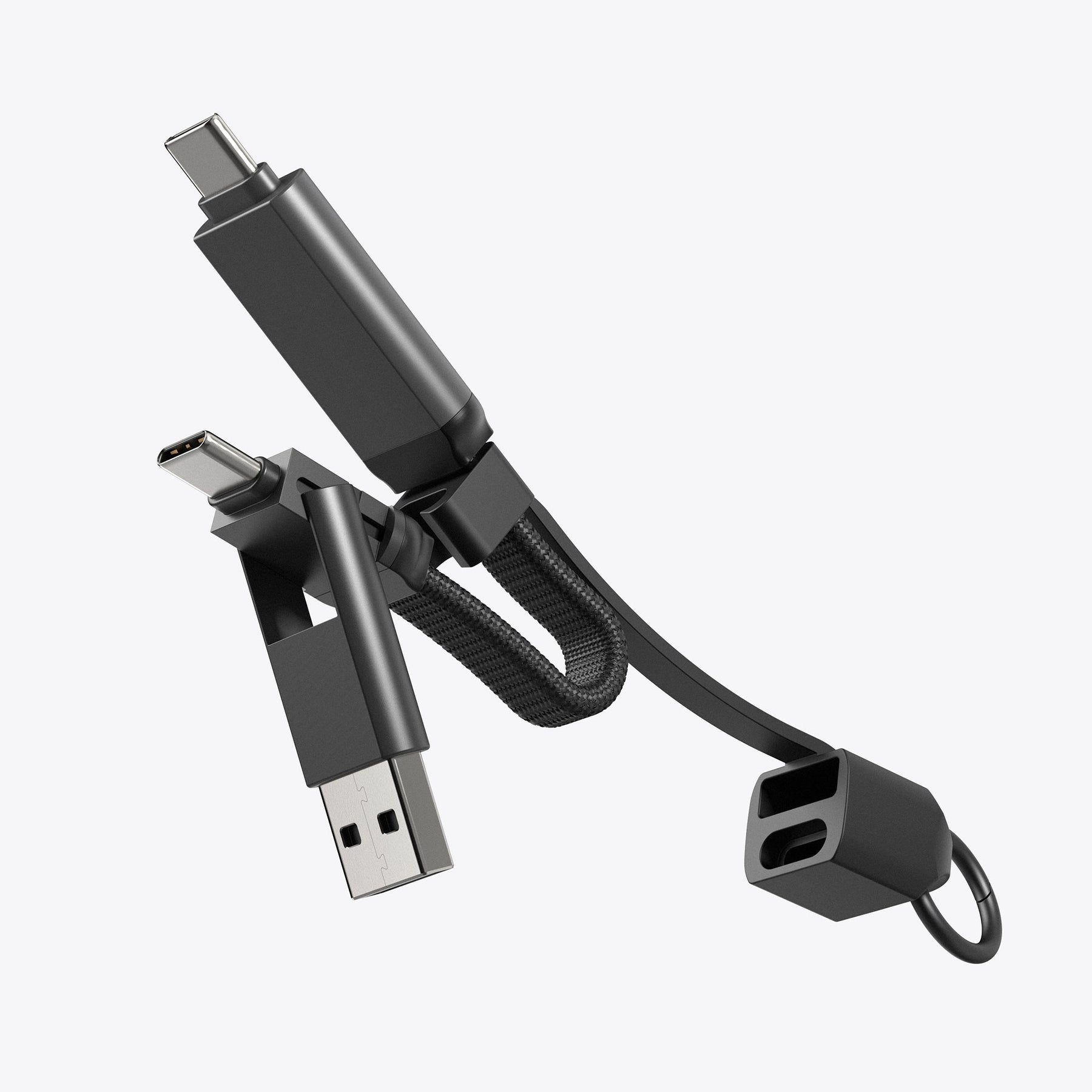 PETL 2 - in - 1 Keychain Cable. USB - C to USB - C & USB - A - goPETL
