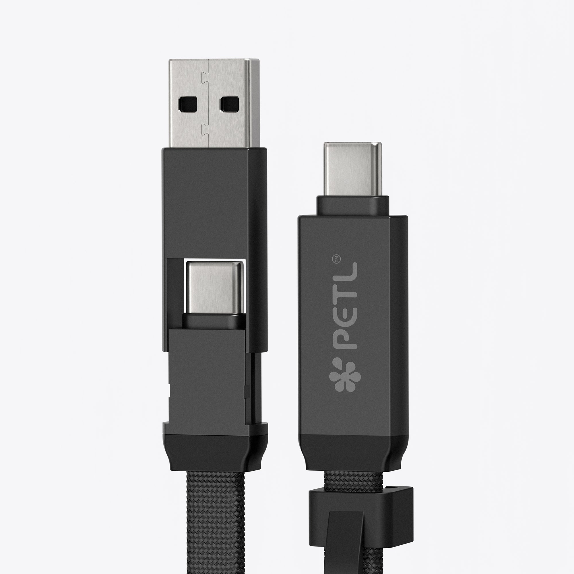 PETL 2 - in - 1 Keychain Cable. USB - C to USB - C & USB - A - goPETL