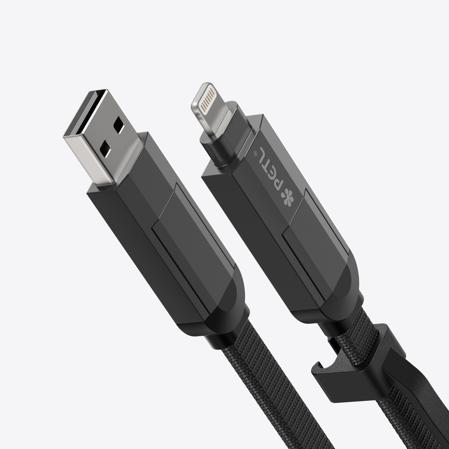 PETL 4-in-1 Keychain Cable. USB-C to USB-C, USB-C, USB-A to Lighting - goPETL