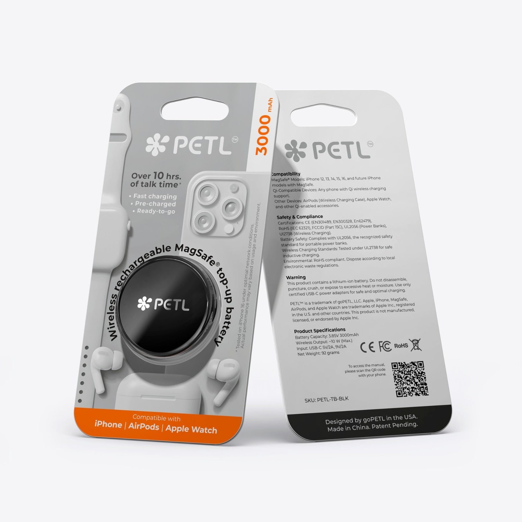 PETL MagSafe® Compatible Battery Pack – Black – goPETL